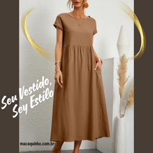 Vestido Meia Manga Lua