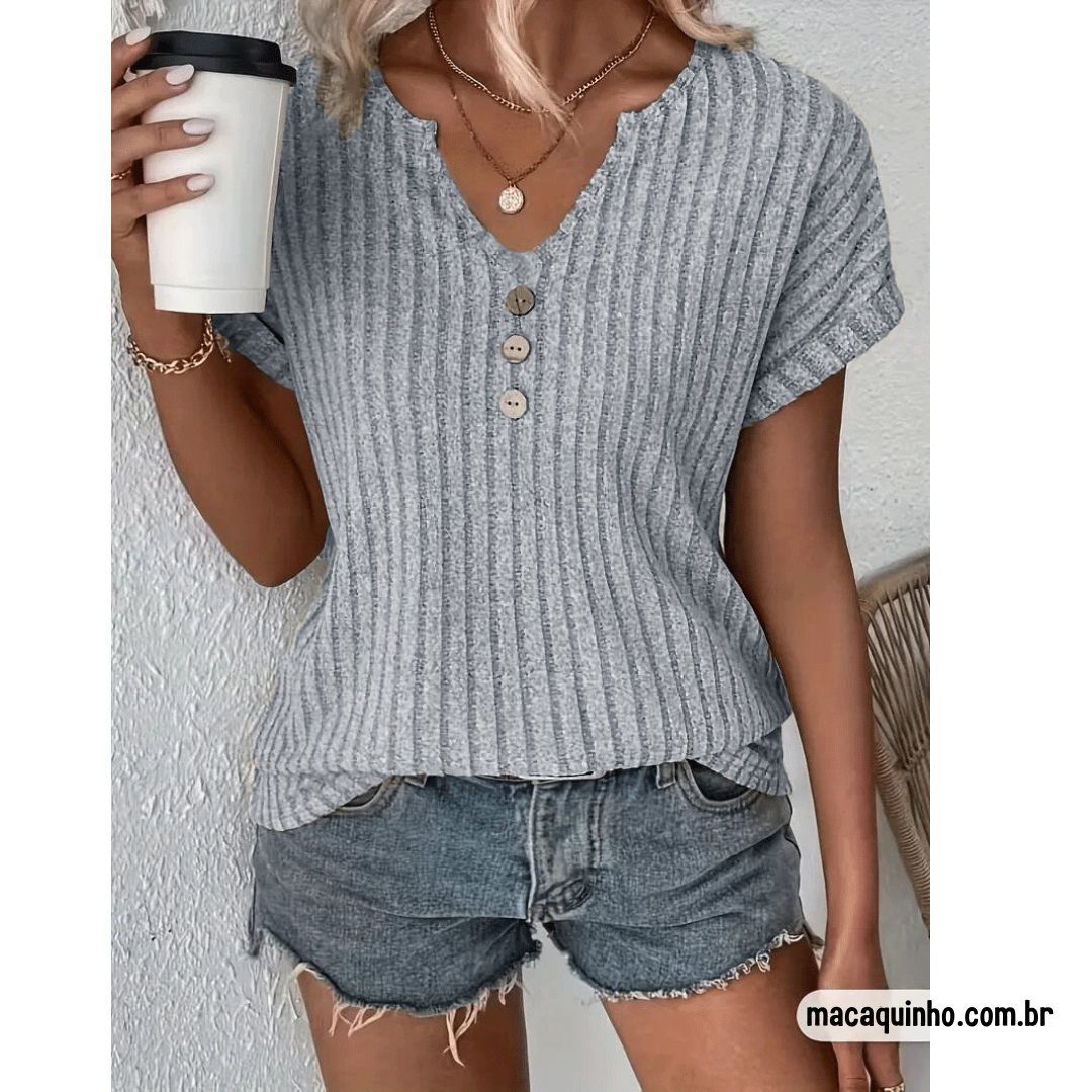 Blusa Glamour Com Botões Sandy