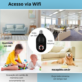 Câmera de Segurança Wifi Sem Fio 360 Zoin