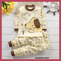 Conjunto Pijama Infantil De Algodão Leo