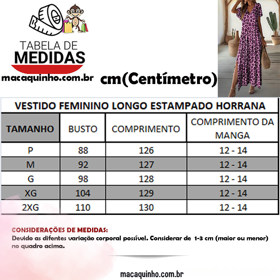 Vestido Feminino Longo Estampado Horrana